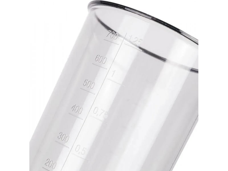 Bosch CleverMixx MSM2610B — мерная шкала стакана от 200 до 700 мл, разметка на прозрачной стенке