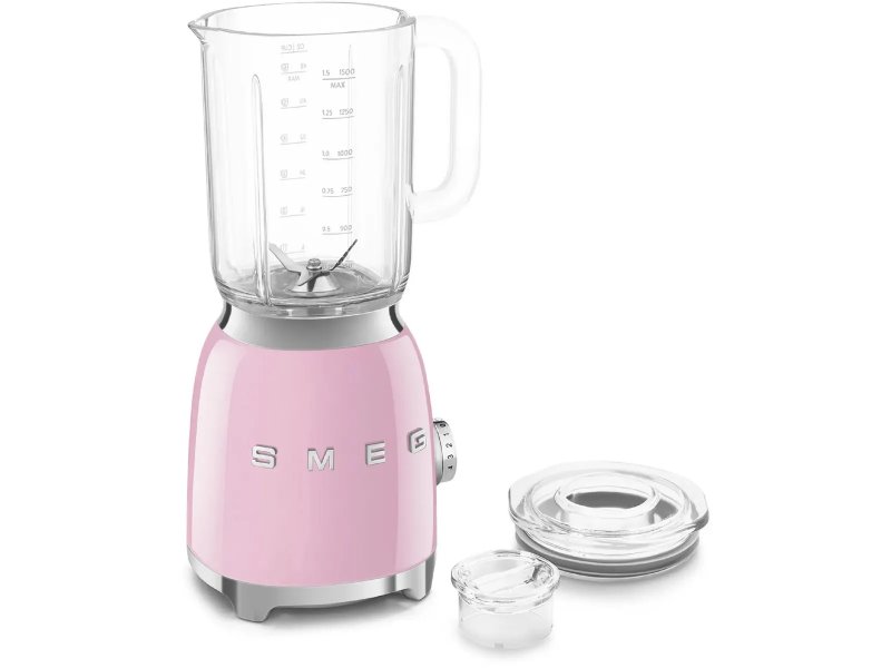 Smeg BLF03PKEU — комплектация: блендер с кувшином, две дополнительные ёмкости и крышка