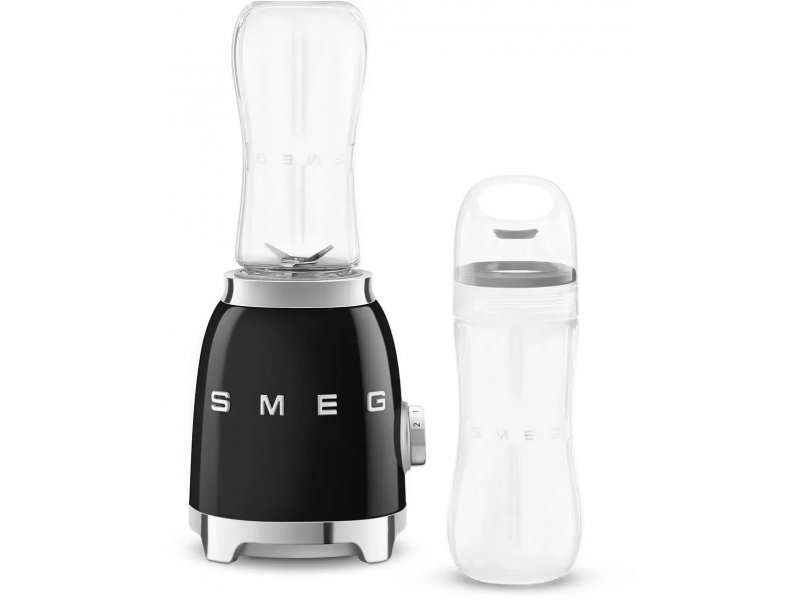 Smeg PBF01BLEU черный — комплектация: блендер и две бутылки Tritan Renew для смузи