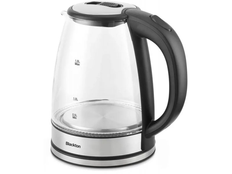 Blackton Bt KT1729G 1.8л вид спереди — прозрачная колба с отметками объёма и чёрная ручка