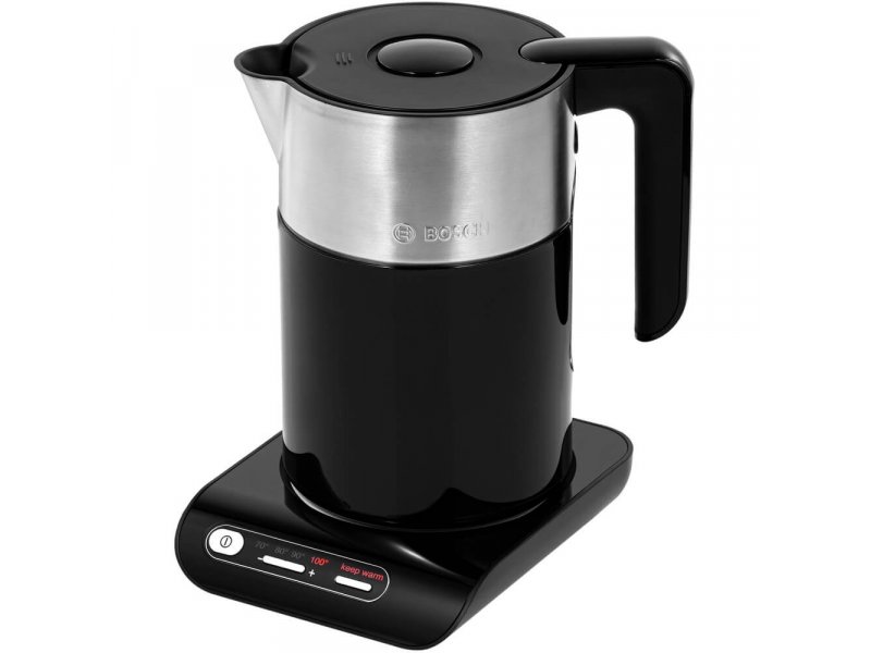 Bosch TWK-8611 P Styline чёрный — электрический чайник 1,5 л с индикатором температуры на подставке