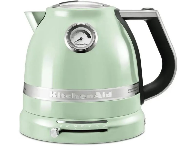 KitchenAid 5KEK1522EPT фисташковый — металлический корпус, циферблат температуры, вид спереди