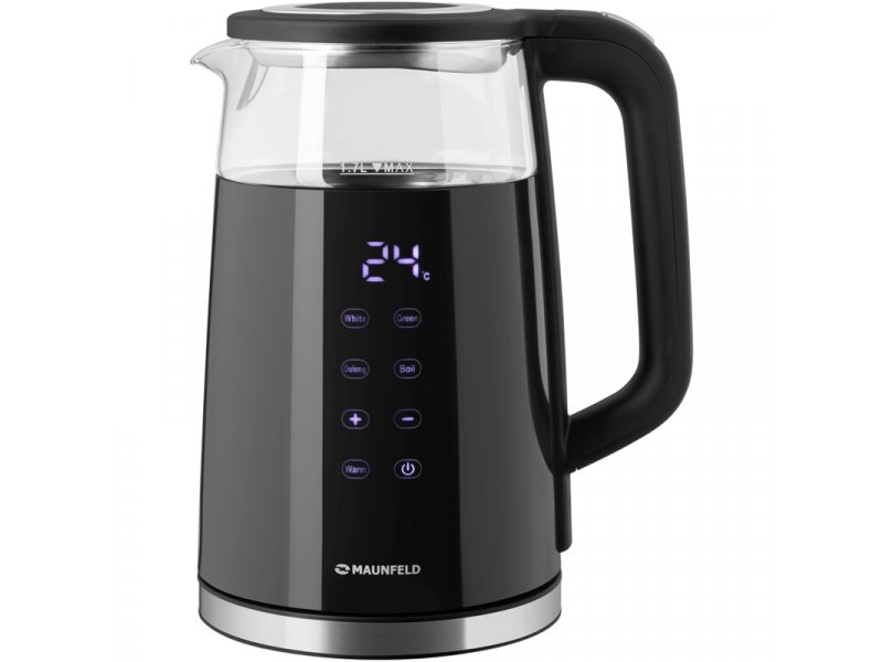 Maunfeld MGK-616DBK чёрный пластиковый электрочайник скрытая спираль 1,7 л 2200 Вт