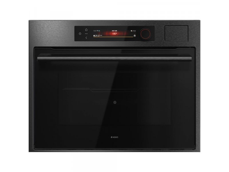 Asko OCS64GSH в работе — TFT-дисплей отображает 180°C и время приготовления