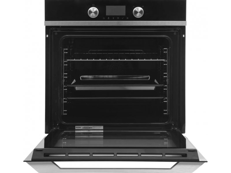 Haier HOQ-K5AAN3BX — внутреннее пространство духовки с решётками и подсветкой