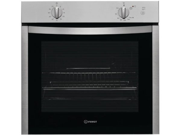 Indesit IGW 324 IX газовый духовой шкаф серебристый корпус механическое управление два регулятора
