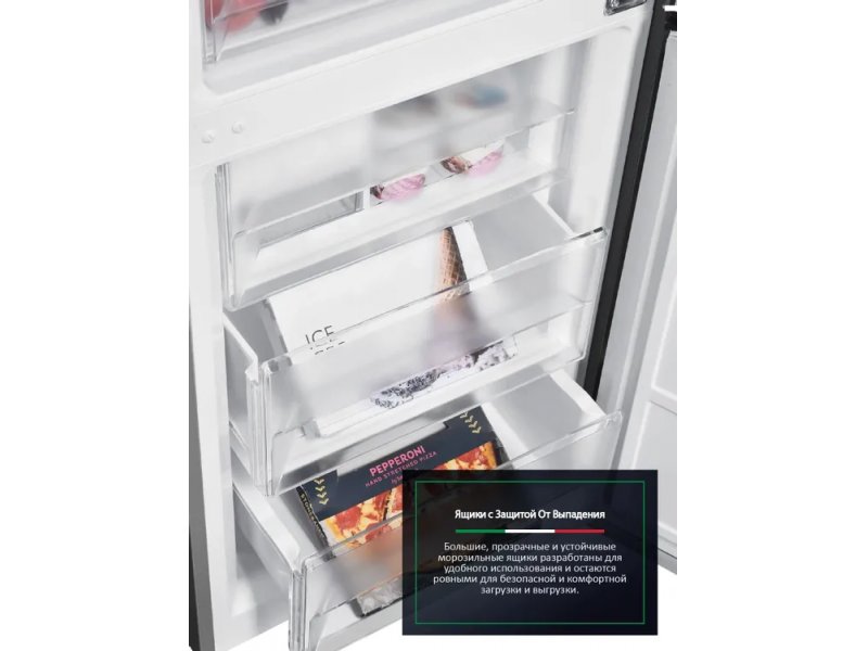 Ardo RMA460315EGB2 внутреннее пространство с выдвинутыми ящиками — организация хранения
