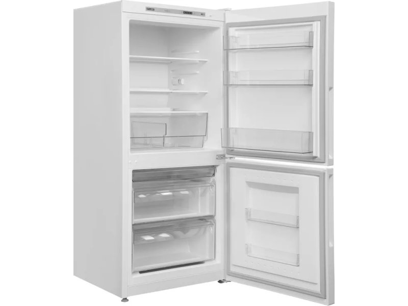 Atlant ХМ-4608-101 открытые двери — полки холодильного отделения и выдвижные ящики морозильника