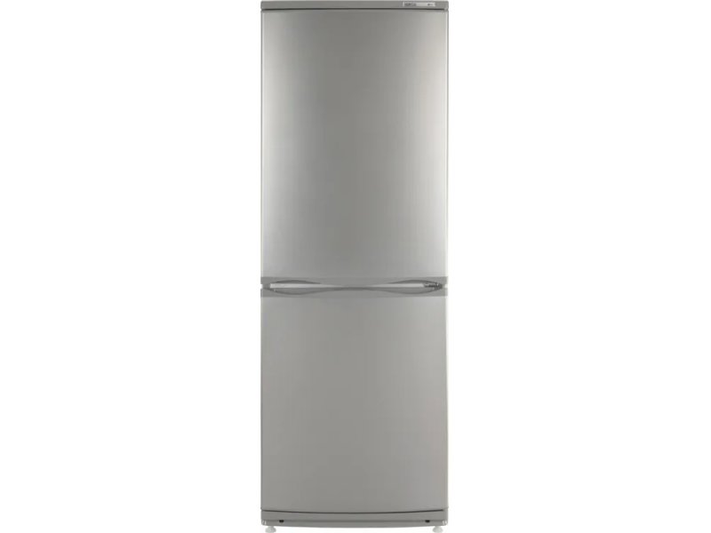 Atlant XM-4012-080 серебристый двухкамерный холодильник с нижней морозилкой, вид спереди