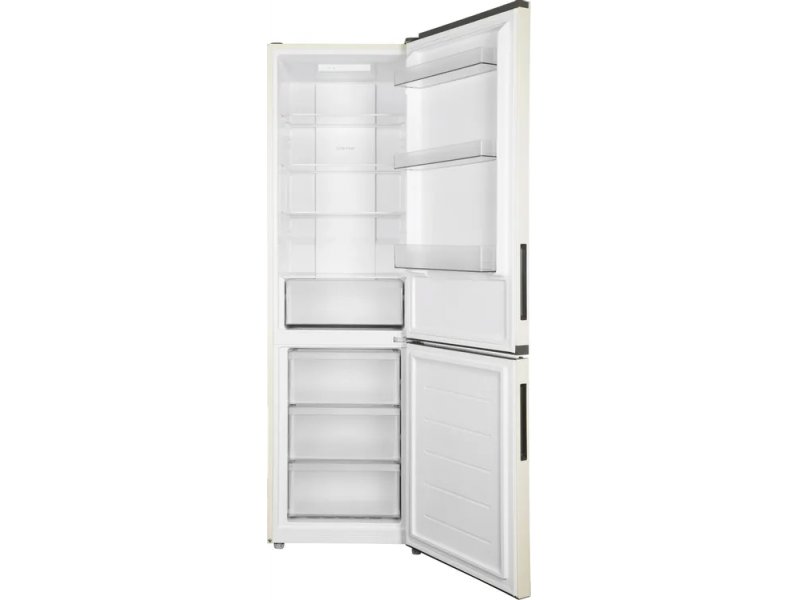 Candy CFN6200C внутри — 4 полки из закалённого стекла в холодильной камере, три выдвижных ящика морозильника снизу