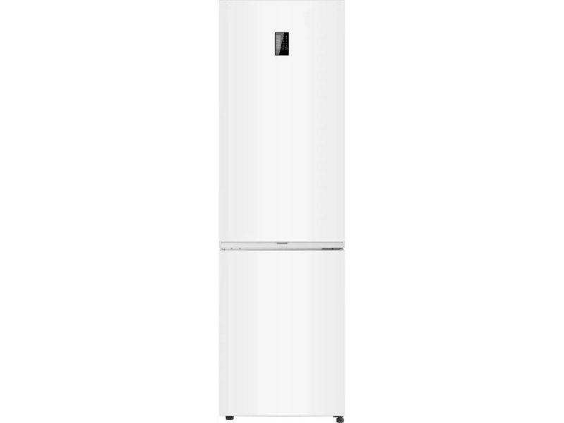 Candy CFN6200WDC белый двухкамерный холодильник 200 см вид спереди с сенсорной панелью