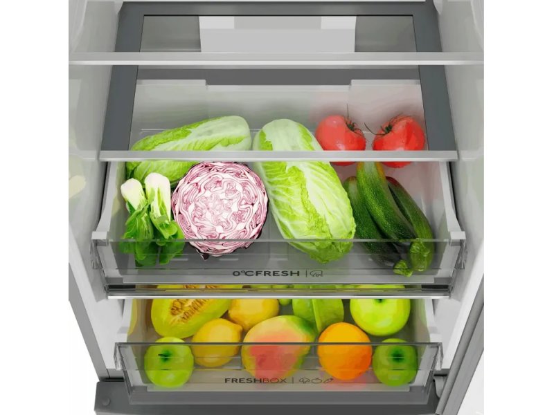 Haier CEF530CSRG ящики для овощей O'CFRESH и FRESHBOX с прозрачными контейнерами и свежими продуктами