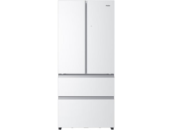 Haier HB18FGWAAARU четырёхдверный холодильник Side-by-Side белый вид спереди