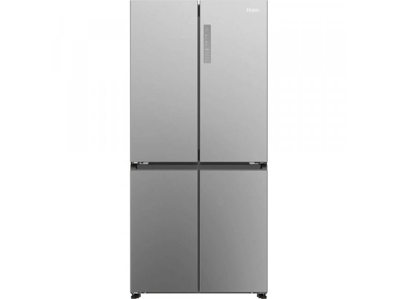 Haier HTF-425DM7RU серебристый — четырёхдверный холодильник Side-by-Side с нижней морозилкой, вид спереди