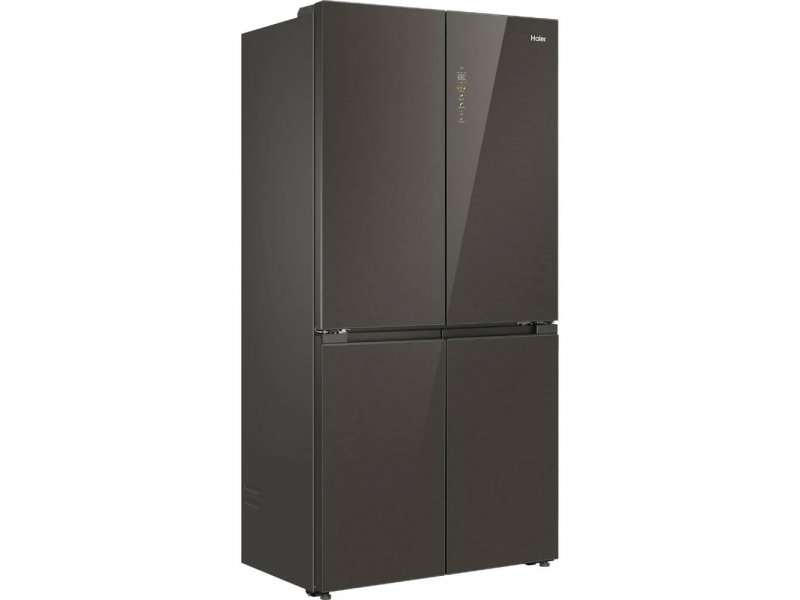 Haier HTF-460DGS6RU1 боковой вид под углом — глубина корпуса 59,4 см, четырёхдверная конструкция