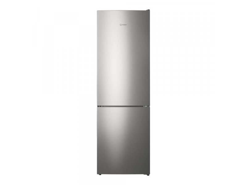 Indesit ITR 4180 S серебристый двухкамерный холодильник с морозильником снизу вид спереди