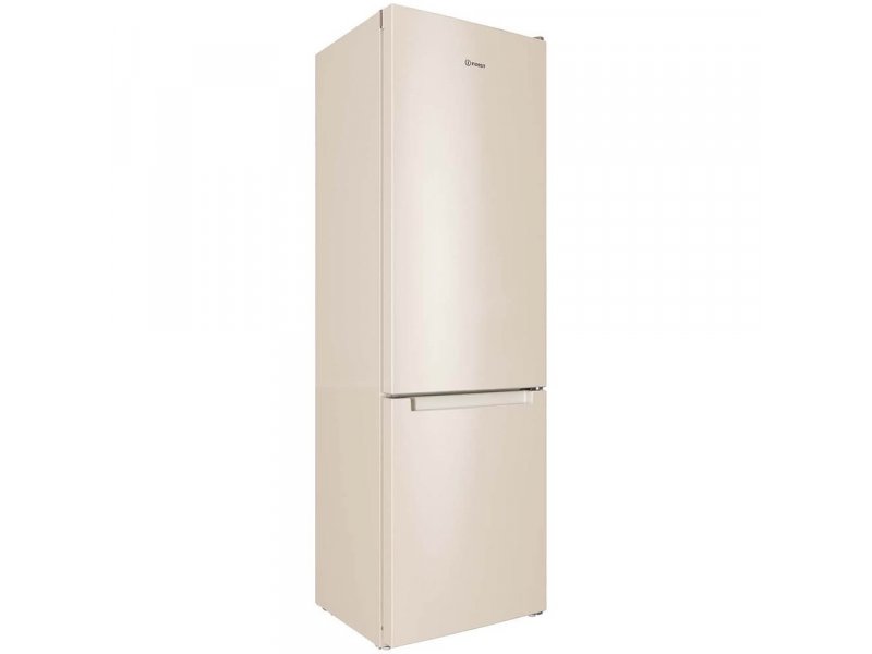 Indesit ITS 4200 E вид спереди под углом бежевый корпус горизонтальная линия раздела камер