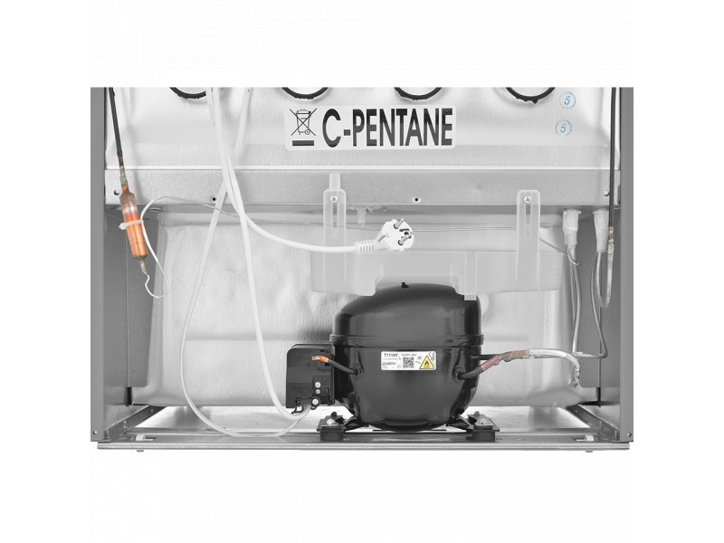 Indesit TIA 14 G вид сзади компрессор хладагент R600a электрические подключения