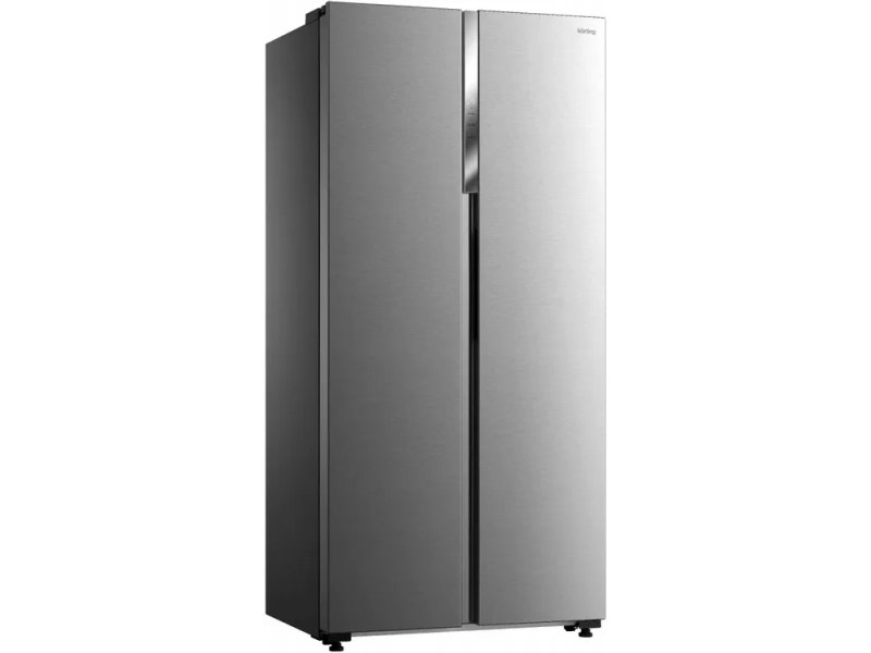 Korting KNFS 83414 Х боковой профиль глубина 63,5 см нержавеющий корпус Side-by-Side вид под углом