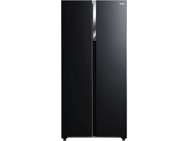 Korting KNFS 83414 N черный Side-by-Side вид спереди закрытые двери металлический корпус