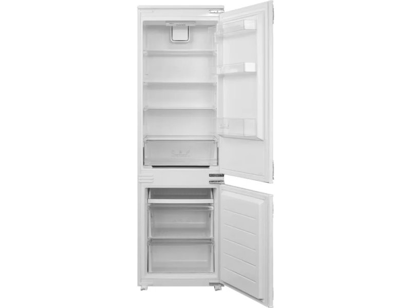 Korting KSI 17633 CLF открытые дверцы внутренняя компоновка стеклянные полки зона свежести морозилка снизу