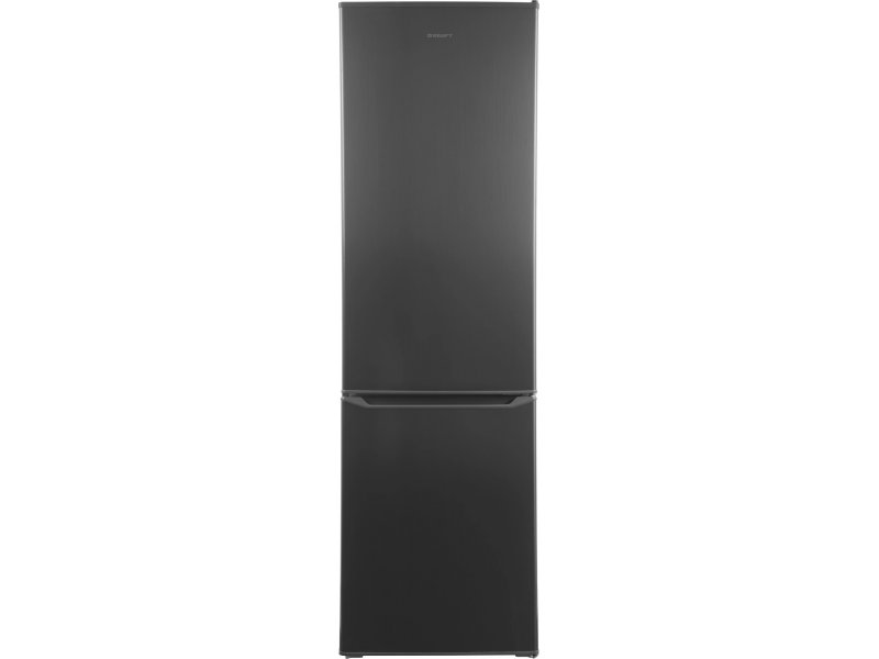 Kraft KF-DC290X серебристый — вид спереди, двухкамерный холодильник с нижней морозилкой