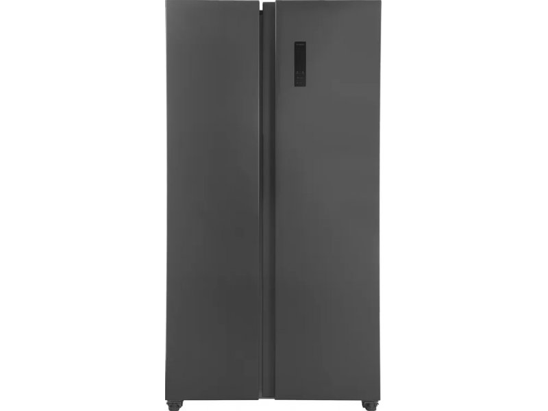 Kraft KF-MS5701XI серый Side-by-Side 595 л, вид спереди, двустворчатые двери закрыты