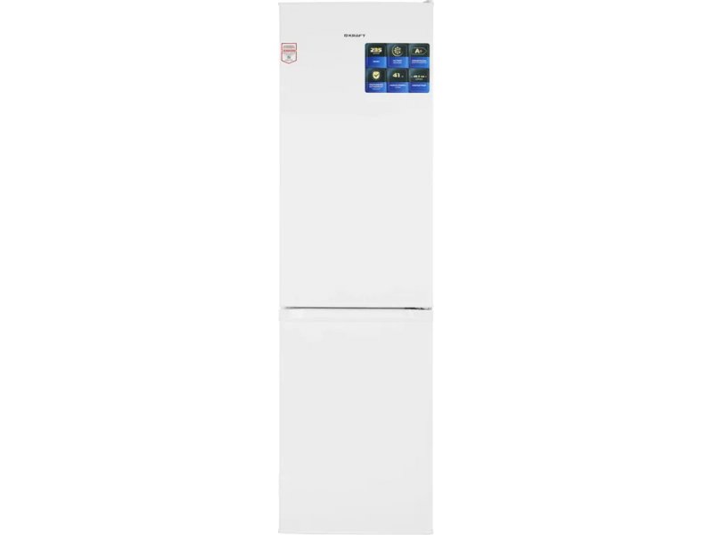 Kraft KF-NF281W белый двухкамерный холодильник с цифровой панелью управления, вид спереди