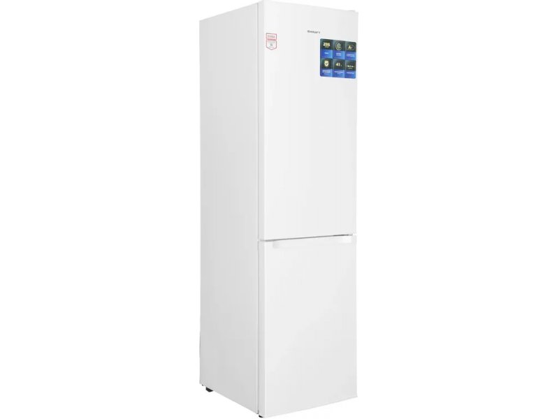 Kraft KF-NF281W белый корпус, двухкамерная конструкция, вид под углом в полный рост