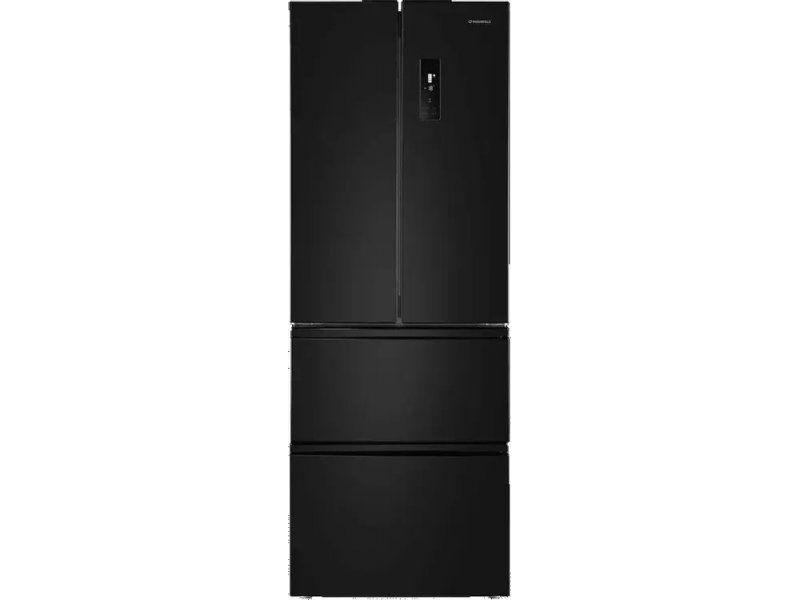 Maunfeld MFF180NFBE01 черный четырёхдверный холодильник French Door вид спереди