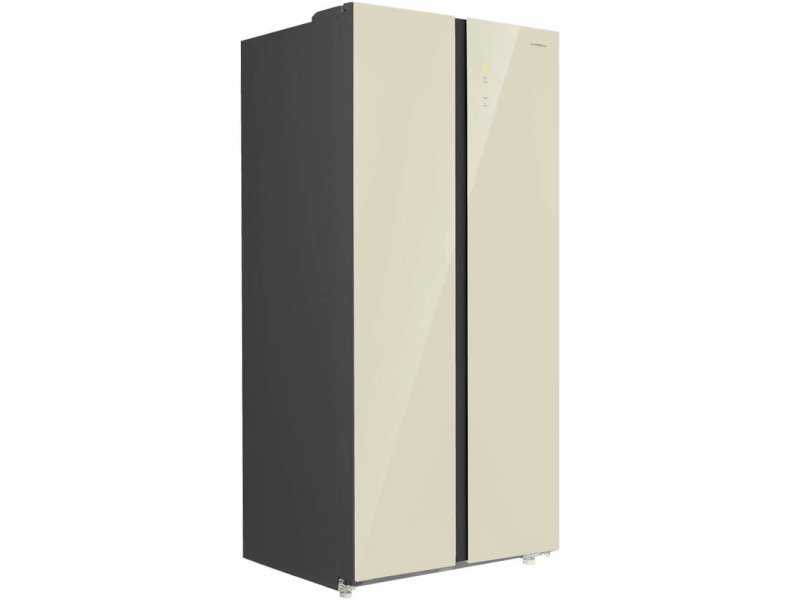 Maunfeld MFF191NFBG боковой профиль Side-by-Side, глубина 63,5 см, бежевый корпус