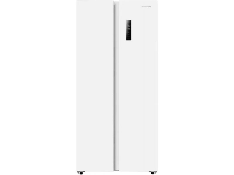 Meferi Comfort MFR83 Side-by-Side белый 487 л вид спереди с сенсорной панелью управления