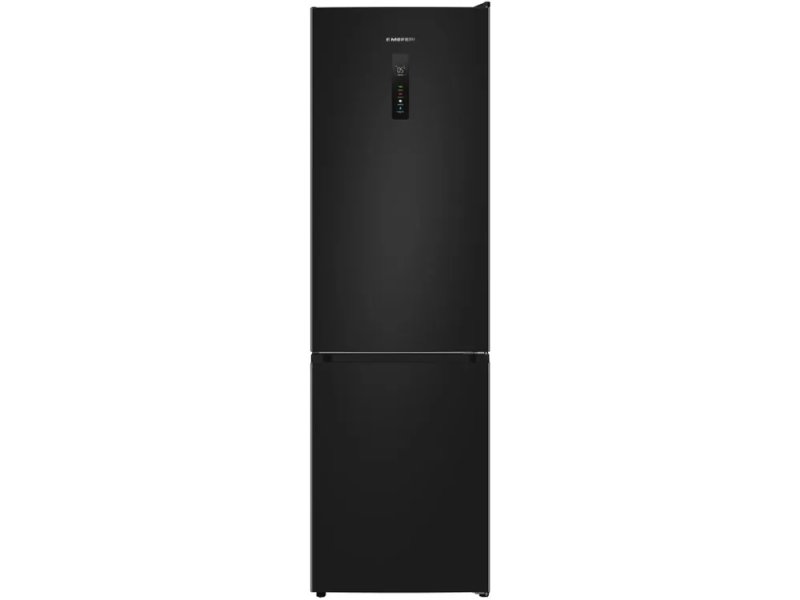 Meferi Ultra MFR200 черный двухкамерный холодильник с металлическим корпусом вид спереди