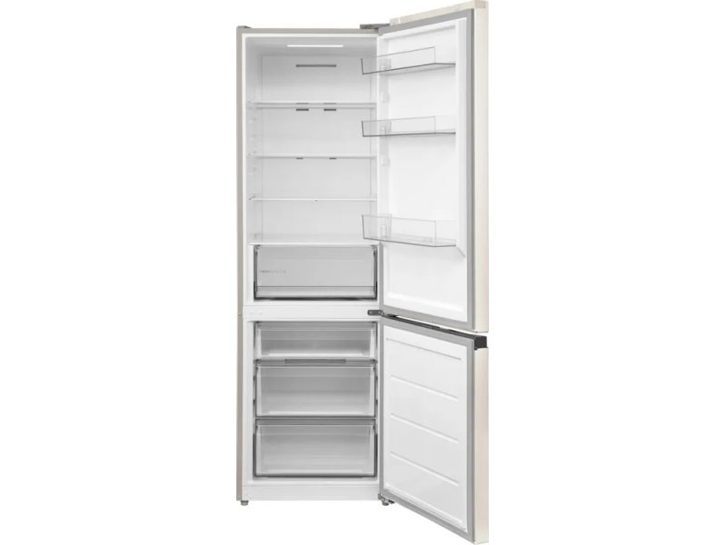 Midea MDRB457FGF33ID — текстура металлической двери бежевый мрамор крупным планом