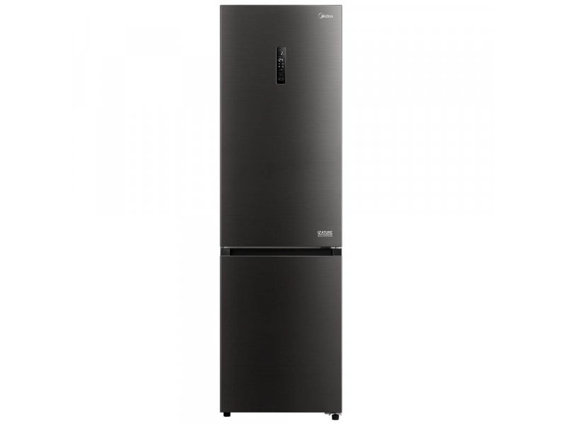 Midea MDRB523MGE28ODM черный двухкамерный холодильник 386 л вид спереди