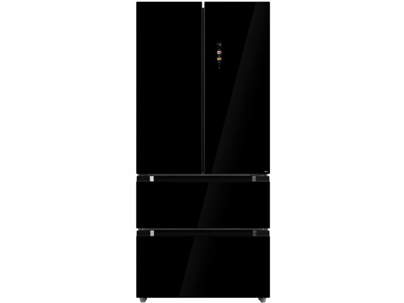 Midea MDRF692MIE22 черный Side-by-Side вид спереди с сенсорной панелью управления