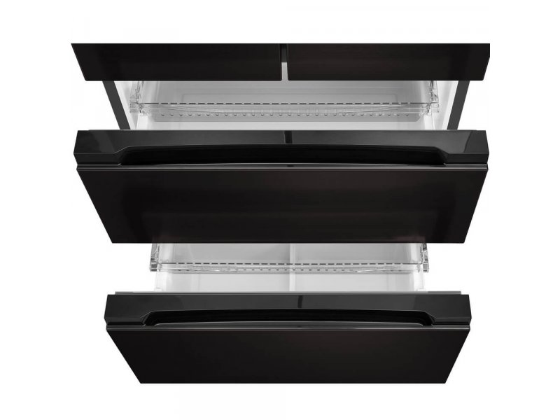 Midea MDRF692MIE22 выдвижные ящики и полки — конструкция отделений холодильника и морозильника
