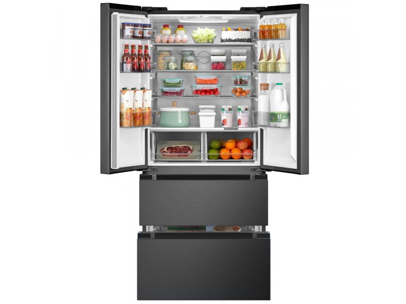 Midea MDRF692MIE45 открытые верхние двери холодильник с продуктами организация полок и ящиков