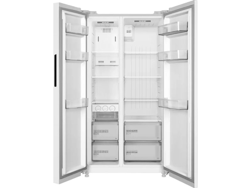 Midea MDRS710FGE01 холодильная камера 347 л стеклянные полки LED освещение зона свежести