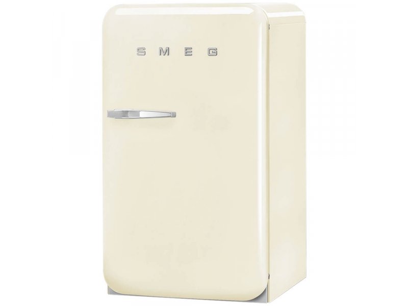 Smeg FAB10RCR6 боковой профиль &mdash; скруглённые края бежевого корпуса из термоформируемого полимера
