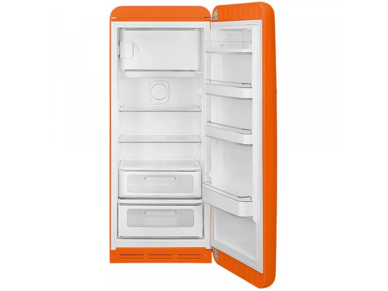 Smeg FAB28ROR6 — открытая холодильная камера 244 л, стеклянные полки и ящики для овощей
