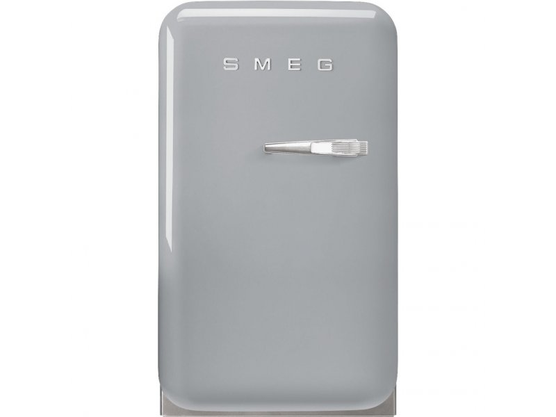 Smeg FAB5LSV6 серебристый компактный холодильник ретро-дизайн вид спереди