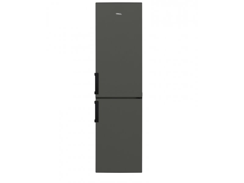 Stinol SDK 4200S NG темно-серый двухкамерный холодильник — вид спереди, металлический корпус