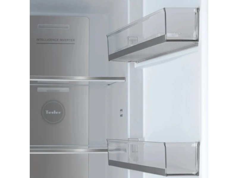 Tesler RSD-537BI морозильная камера — выдвижные прозрачные ящики, организация хранения