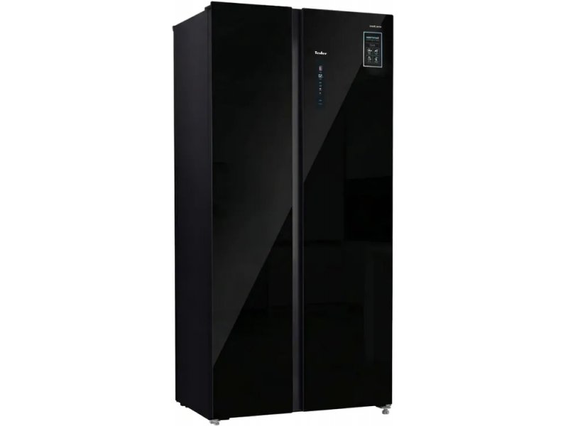 Tesler RSD-537BI профиль сбоку — глубина корпуса 60 см, чёрный глянец