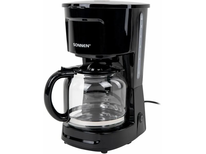 Sonnen CM1095 черный — капельная кофеварка с стеклянным кувшином, вид спереди