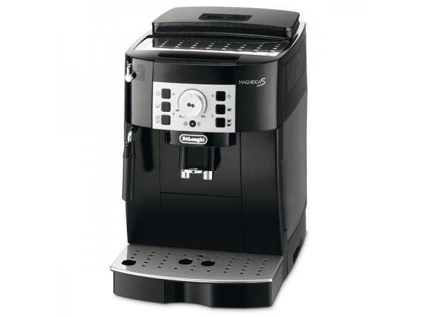 De Longhi ECAM 22.110.B — автоматическая кофемашина, чёрный корпус с белой панелью управления