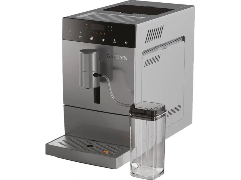 Garlyn L800 серый — вид спереди с резервуаром для молока и сенсорной панелью управления