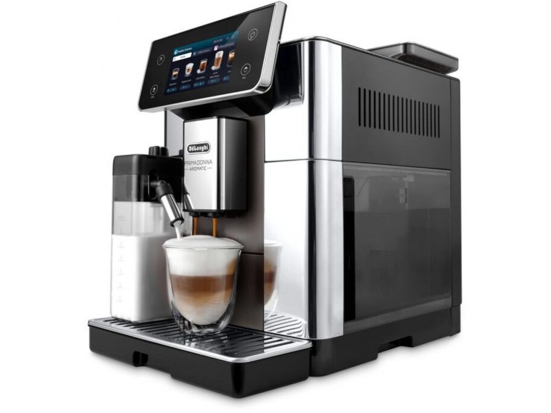 Delonghi Primadonna Aromatic ECAM630.75.TSM — боковой профиль, дизайн корпуса, носик дозатора