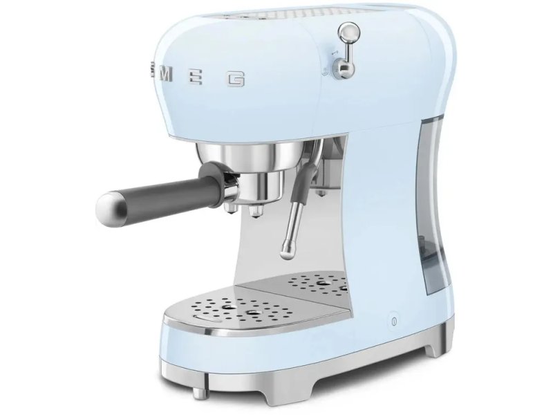 Smeg ECF02PBEU голубая рожковая кофемашина с паровой трубкой и металлическим портафильтром